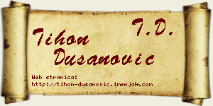 Tihon Dušanović vizit kartica